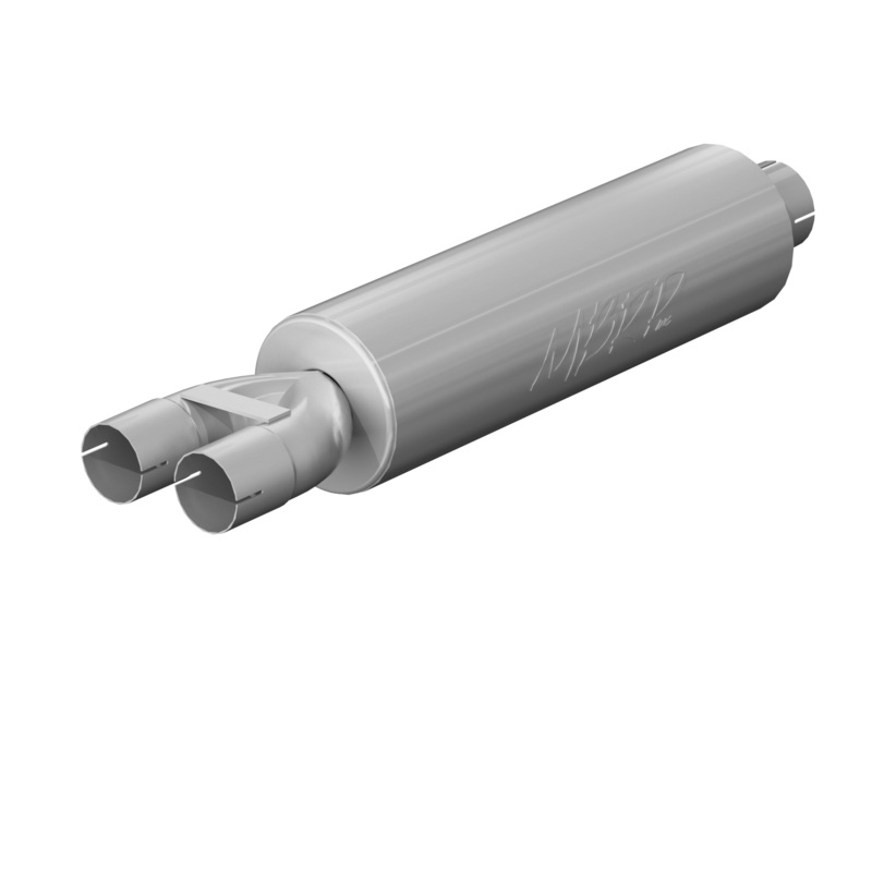 MBRP 3-Inch/2.5-Inch Armor Lite Single-In Dual-Out Chambered Muffler | Universal (GP120810)