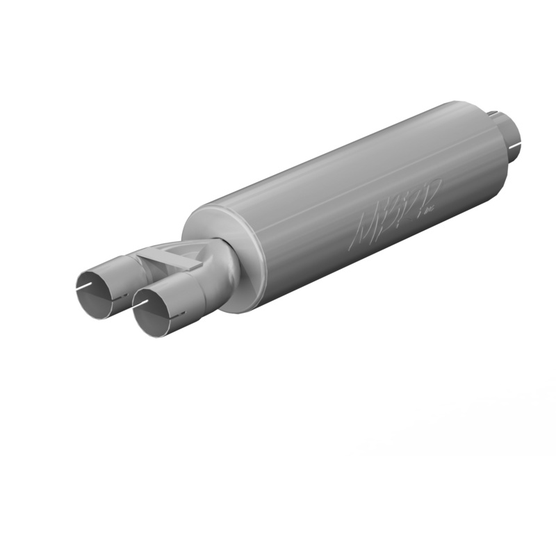 MBRP 3-Inch/2.5-Inch Armor Plus Single-In Dual-Out Chambered Muffler | Universal (GP190810)