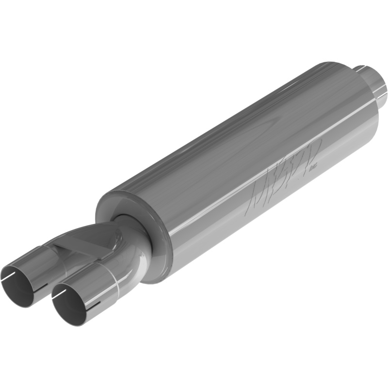 MBRP 3-Inch/2.5-Inch Armor Plus Single-In Dual-Out Chambered Muffler | Universal (GP192107)