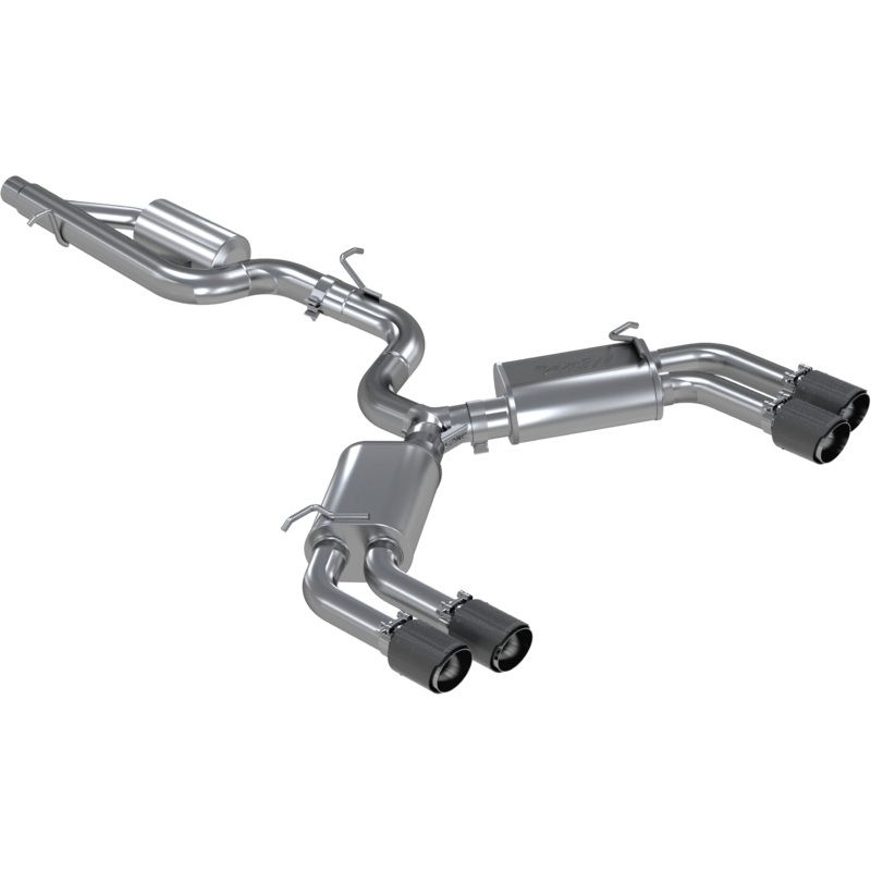 MBRP 3-Inch Armor Pro Street Profile Quad Rear Exit Cat-Back Exhaust with Carbon Fiber Tips | 2015 - 2020 Audi S3 (S46013CF)