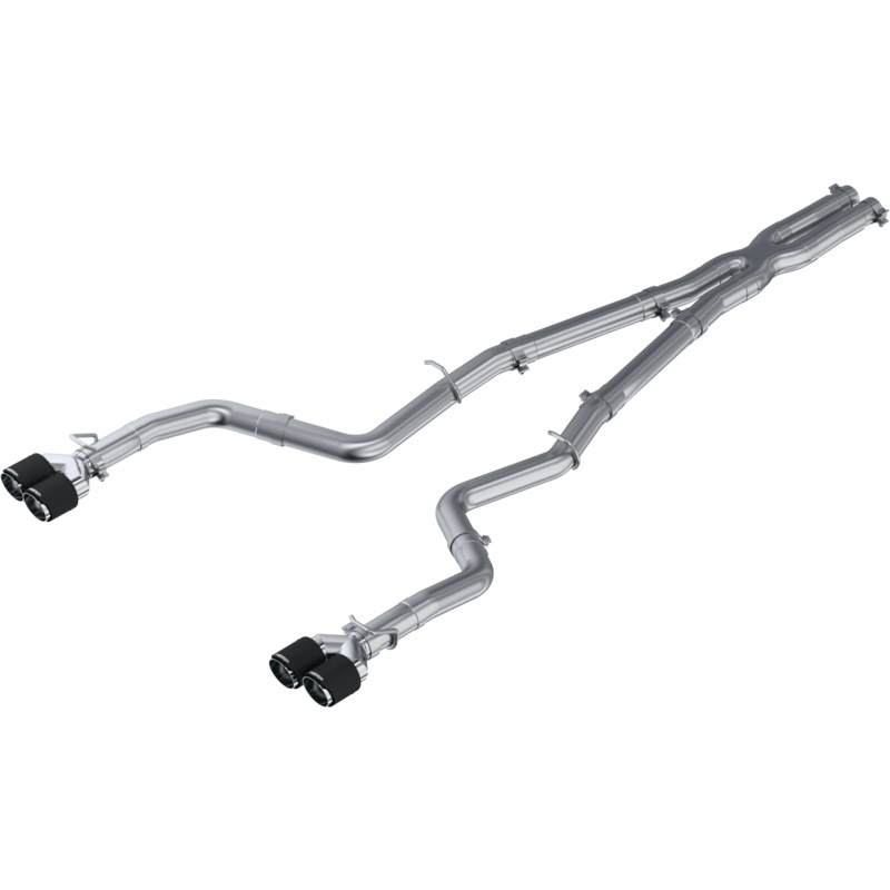 MBRP 3-Inch Race Profile Quad Exit Cat-Back Exhaust w/ Carbon Fiber Tips | 2015 - 2016 Dodge Challenger (S71163CF)