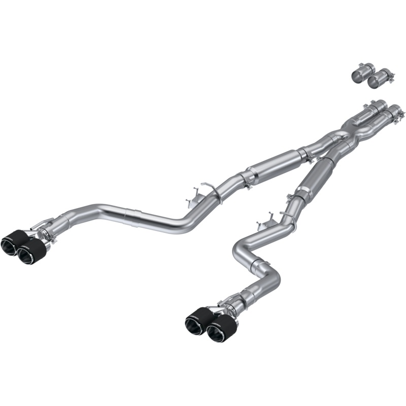 MBRP 3-Inch Street Profile Quad Exit Cat-Back Exhaust w/ Carbon Fiber Tips | 2017 - 2023 Dodge Challenger (S71133CF)