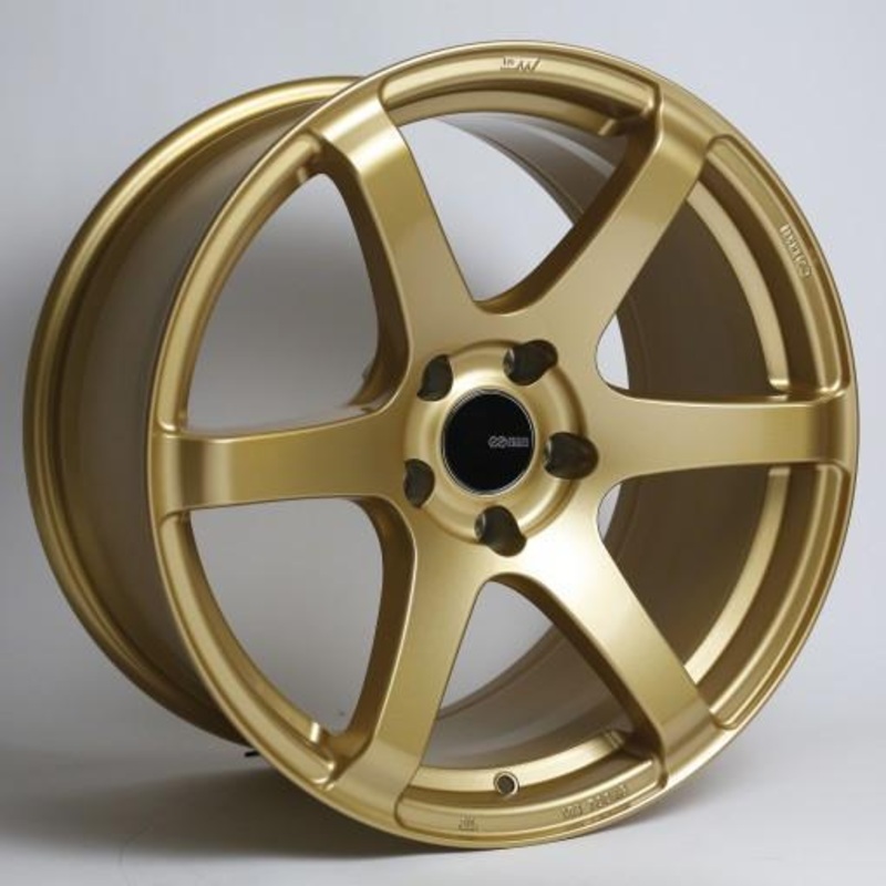 T6S 18x8 45mm Offset 5x100 Bolt Pattern 72.6 Bore Gold Wheel by Enkei