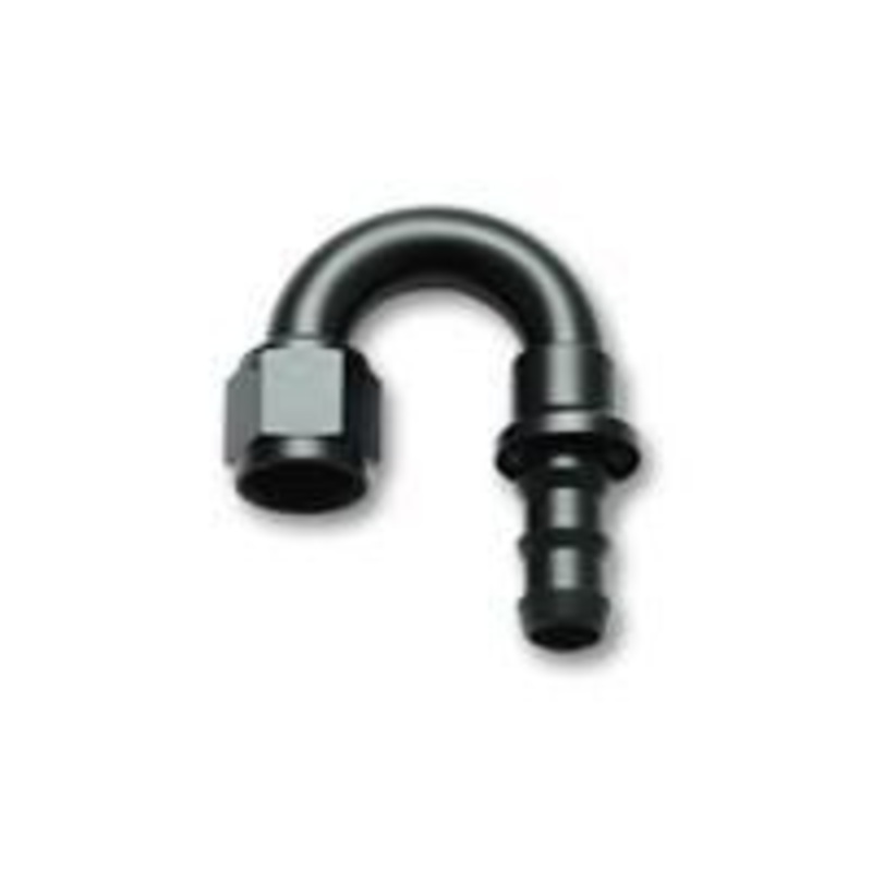Push-On 180 Degree Hose End Elbow Fitting; Hose Size: -6AN by Vibrant Performance