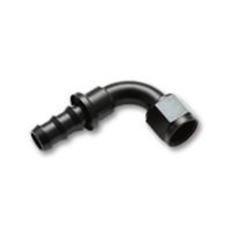 Push-On 90 Degree Hose End Elbow Fitting; Size: -6AN by Vibrant Performance