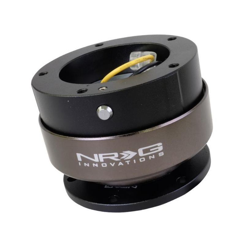NRG Steering Wheel Quick Release Kit Gen 2.0 / 2.5 (5 hole) - Black/Black Ring (6 Hole Base, 5 Hole Top)