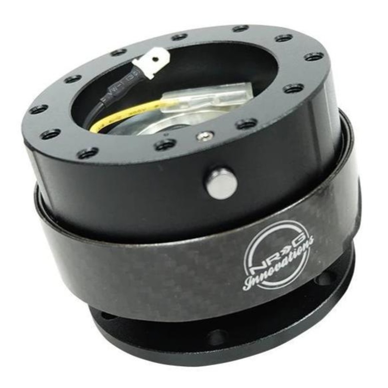 NRG Steering Wheel Quick Release Kit Gen 2.0 - Black Body/Black Carbon Fiber Ring (SRK-200CF)