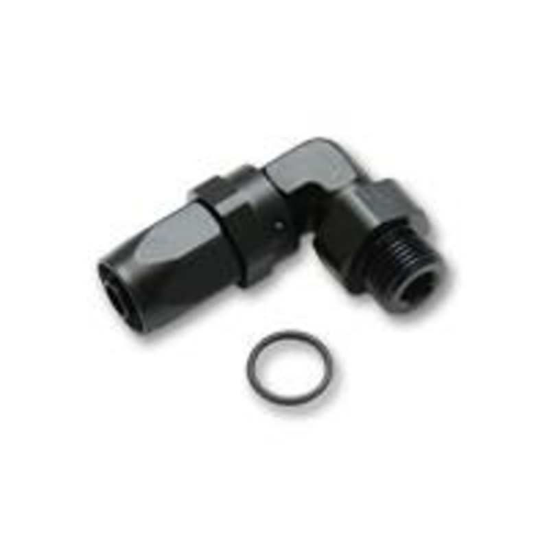 Male -10AN 90 Degree Hose End Fitting; Thread 1-1/6-12 Thread (12) by Vibrant Performance