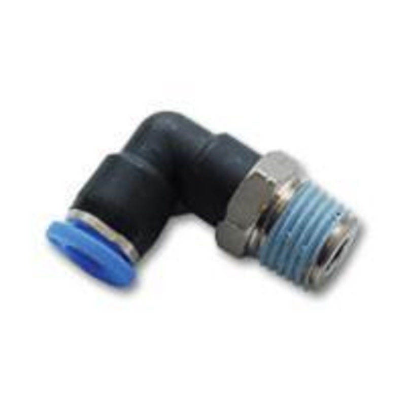 Male Elbow Pnewmatic Vacuum Fitting (3/8" NPT Thread) for use with 1/4" OD Tubing by Vibrant Performance