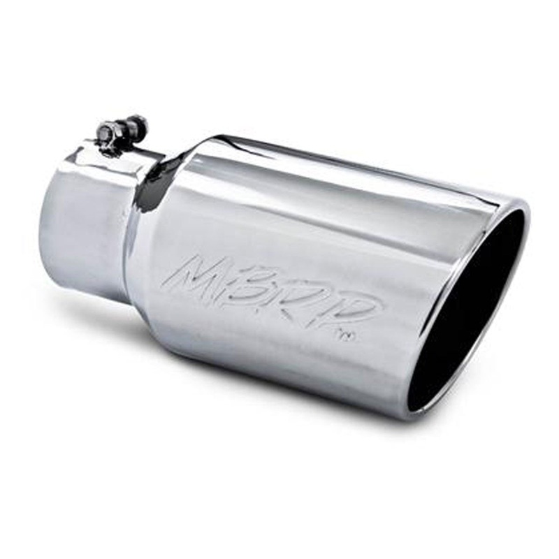 MBRP Universal Tip 6in O.D. Angled Rolled End 4in inlet 12in length (T5073)