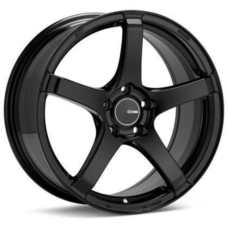 Kojin 18x9.5 45mm Inset 5x100 Bolt Pattern 72.6mm Bore Dia Matte Black Wheel by Enkei