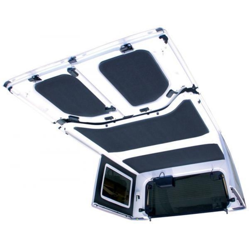 Jeep Wrangler Sound Deadening Headliner - 2-Piece, (1997-2006) TJ no Roll Bar Speakers & (1997-2002) w/Factory Sound bar, Black by DEI
