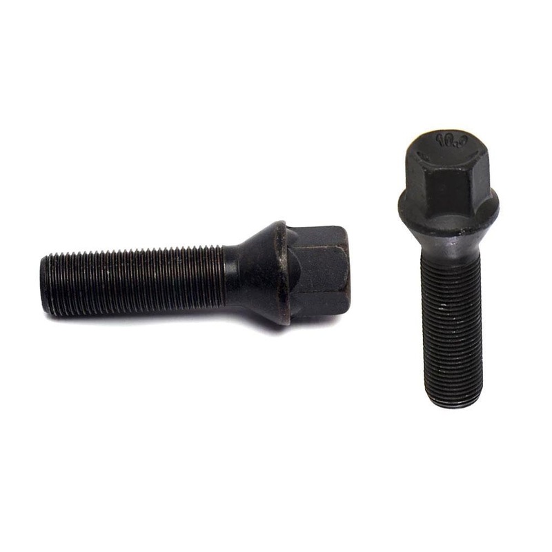 H&R Wheel Bolt - 14 X 1.25 Thread / 43mm Length / 60-deg. Tapered Head 17mm / Black (14254301SW)